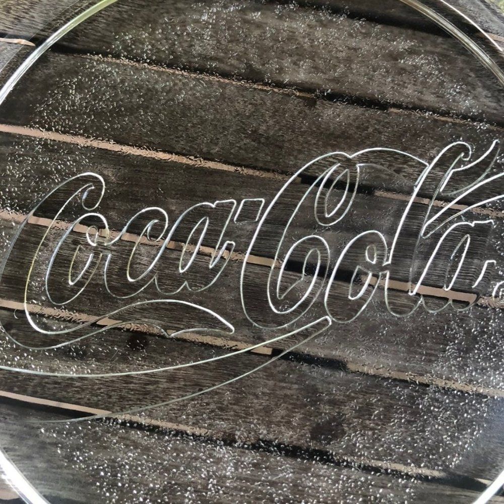 Coca cola vintage glass platter. 13"